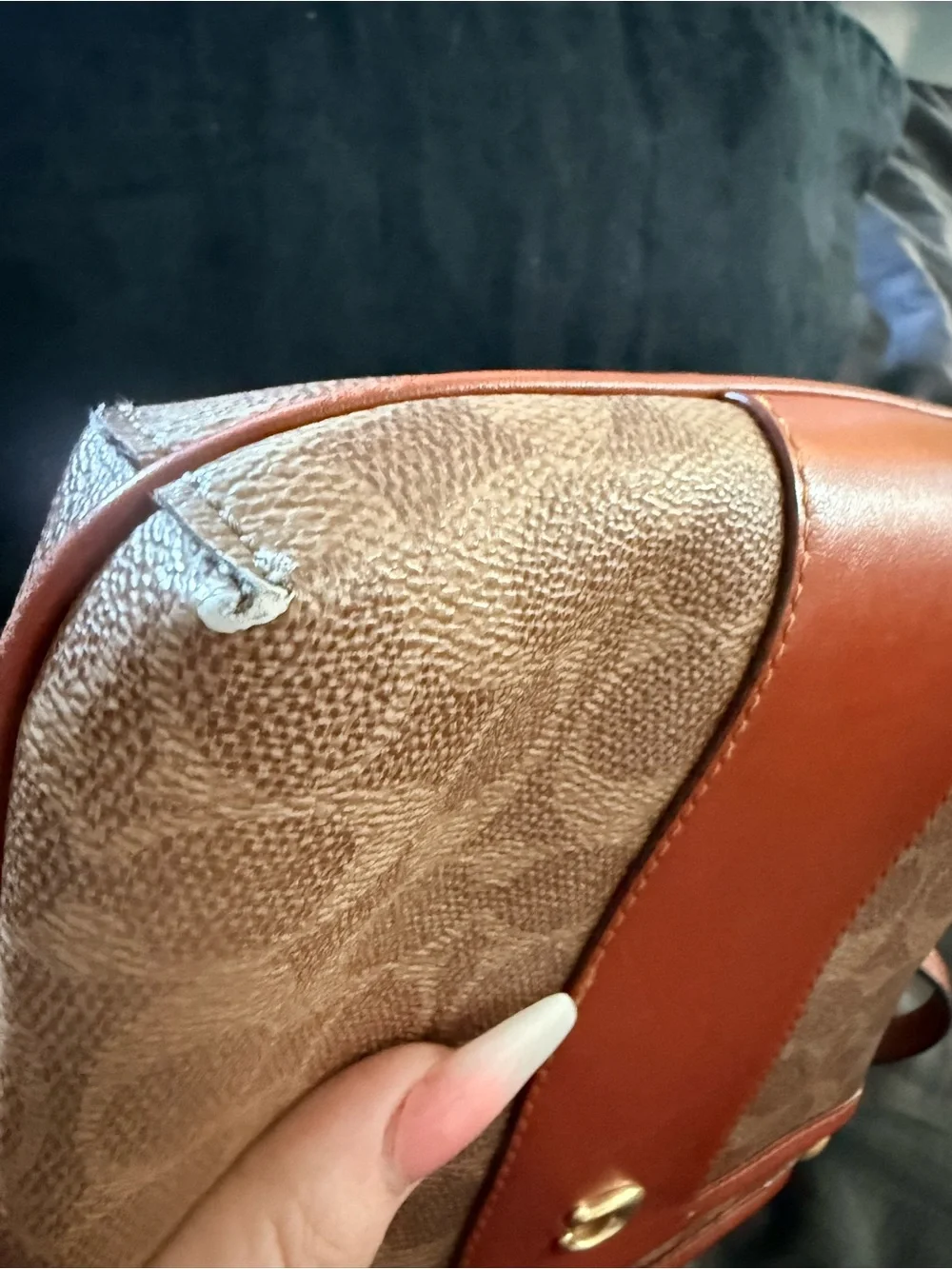 Coach Brown Signature Canvas and Leather Crossbody